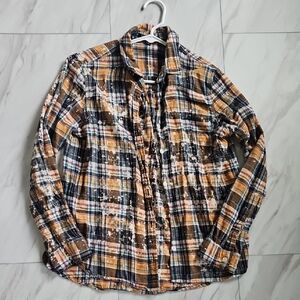 Womens Bleached Plaid Shirt